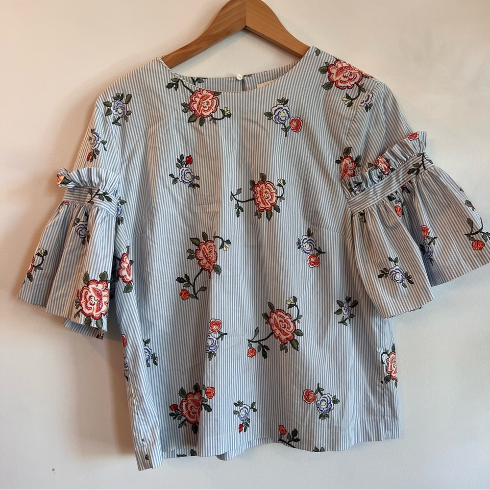 H&M Floral Blue Blouse Size 12
